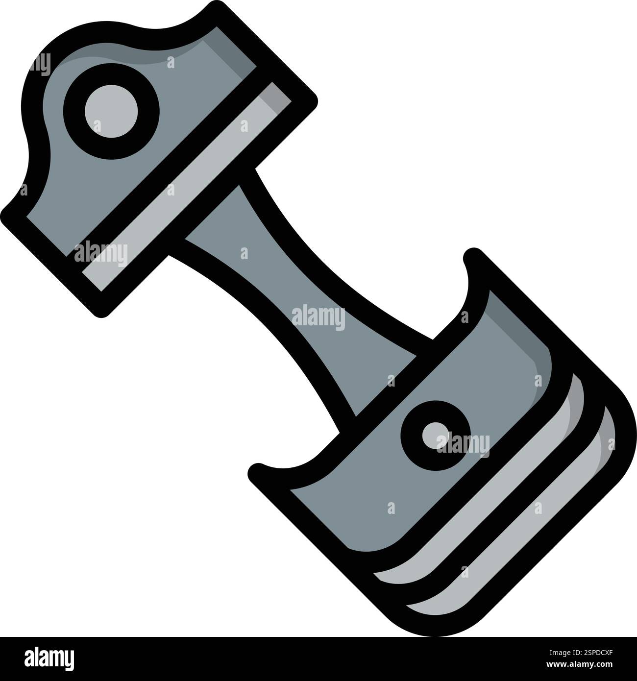 Kolbenvektor-Symbol Konstruktionsabbildung Stock Vektor