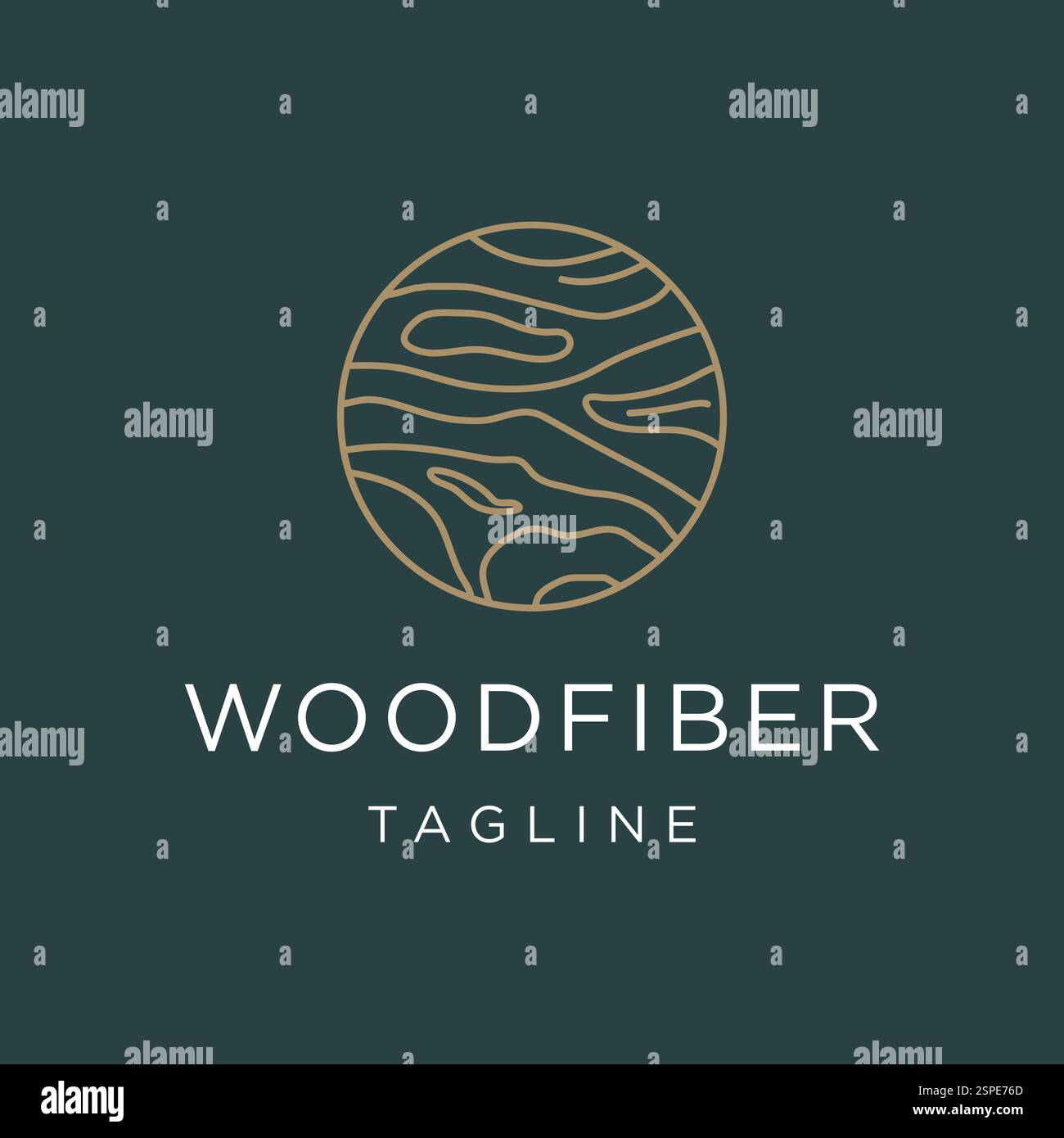 Holz-Logo-Vektor mit Kreisform, mit Rindenschichten und Holzmaserung Textur, inspiriert von Baumstamm Illustration Design Stock Vektor
