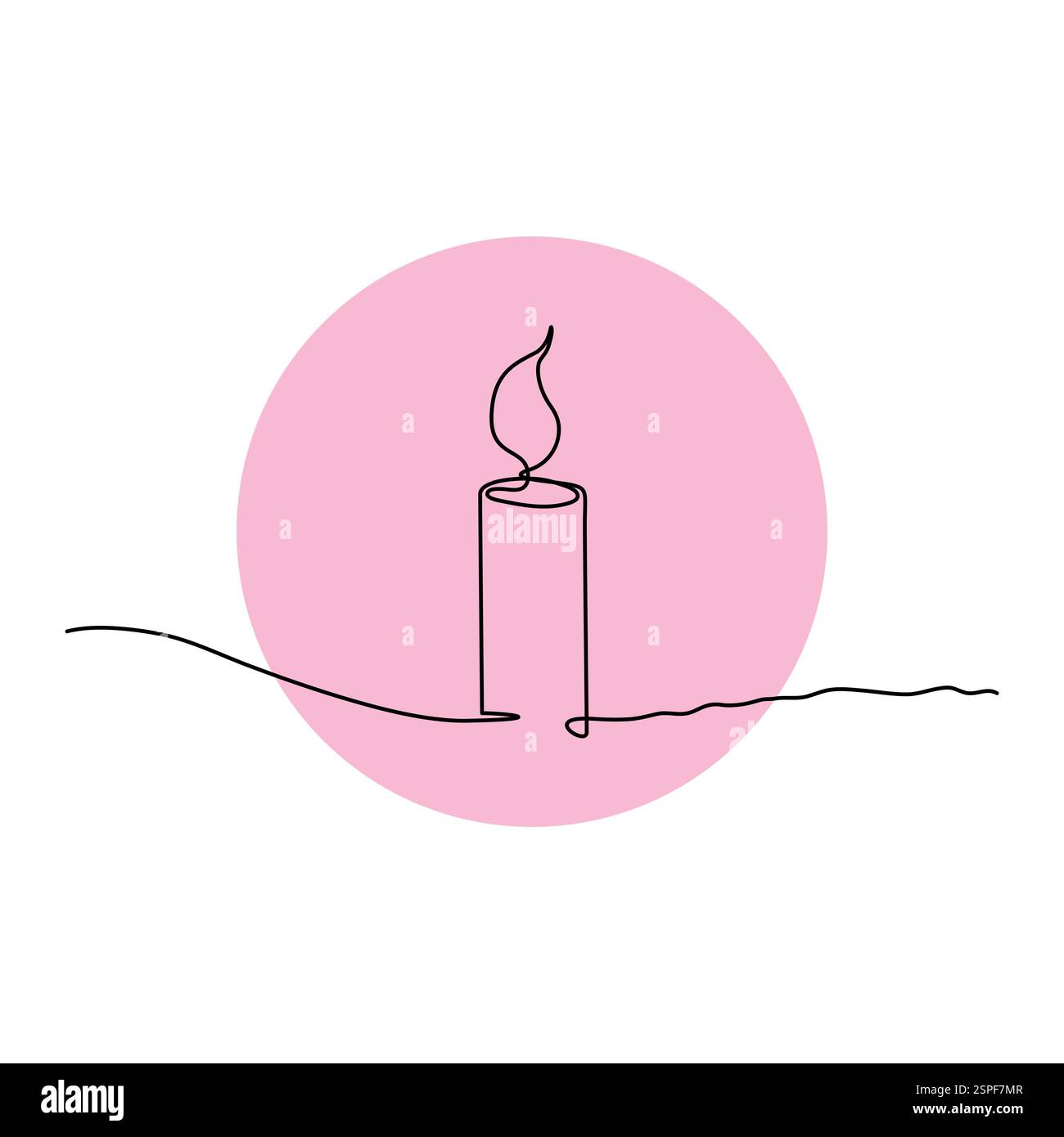 Kerze durchgehende einzeilige Kunstzeichnung und eine Linie Vektor-Illustration von Kerzenlicht im Dunkeln Stock Vektor