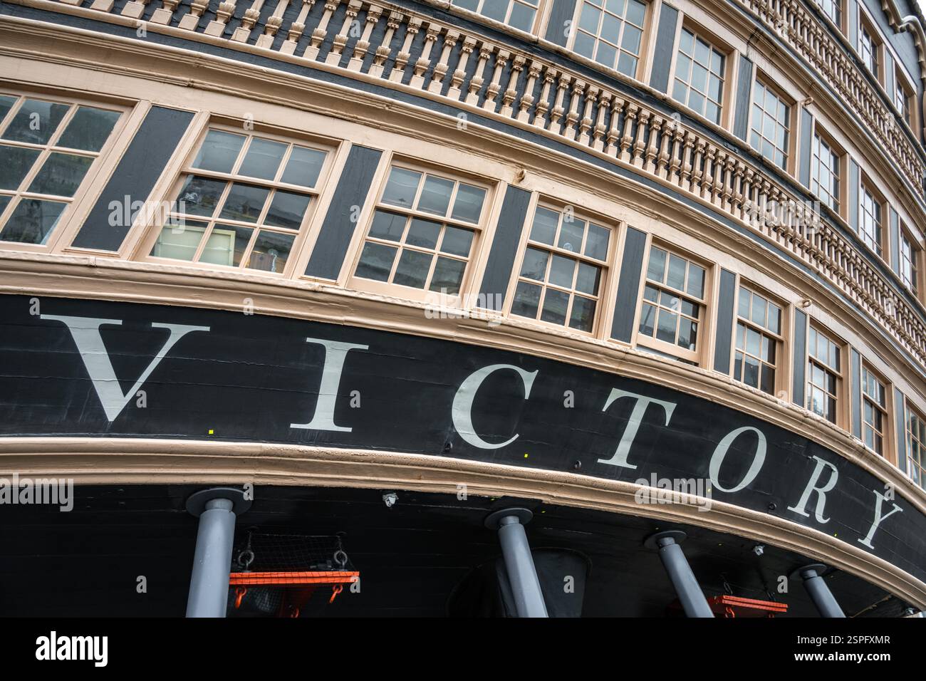 HMS Victory, Portsmouth Historic Dockyard, Großbritannien Stockfoto