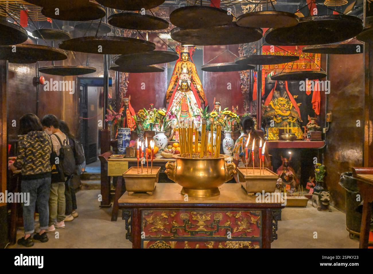 Man Mo Tempel, Hollywood Road, Sheung Wan, Hong Kong Island, Hongkong, Volksrepublik China Stockfoto