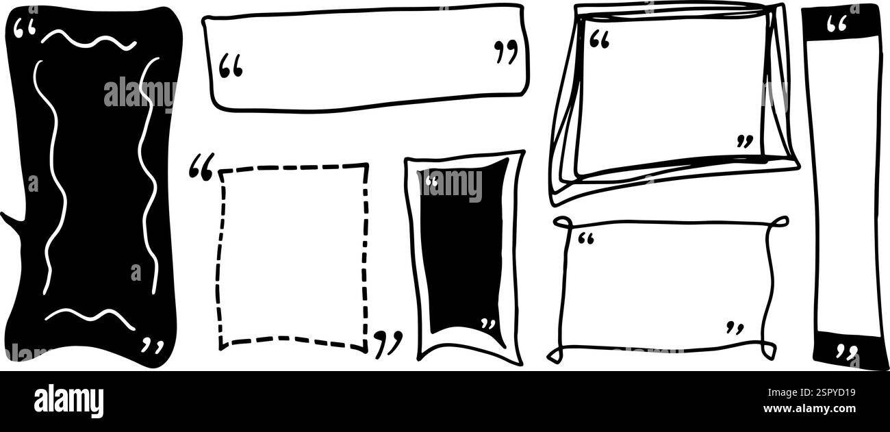 Angebotsfeld / Dialogfeld Illustrationssatz Stock Vektor