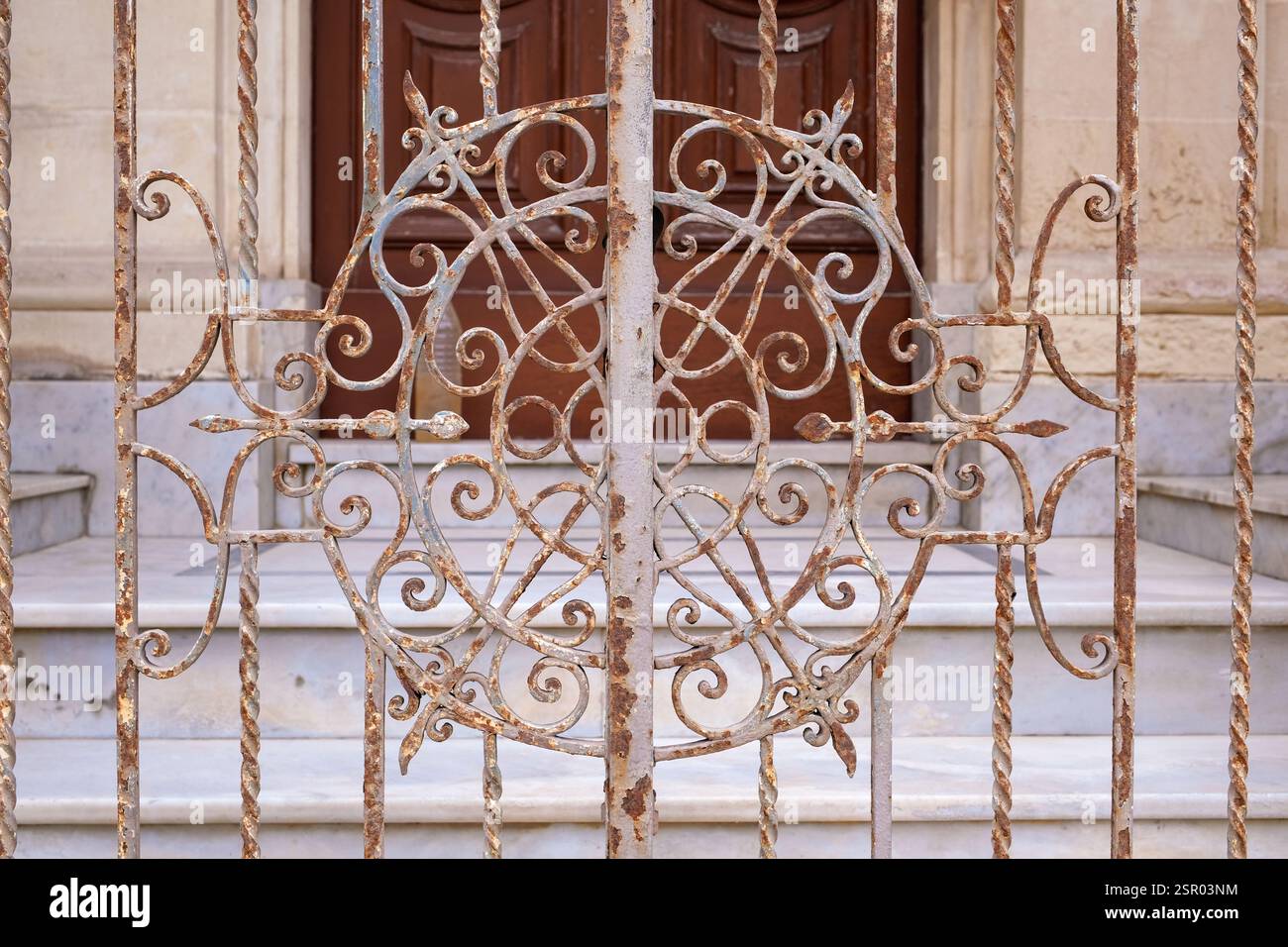 Alter Zierzaun aus Eisen, Sliema, Malta Stockfoto
