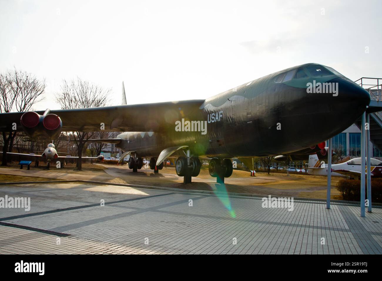 USAF B-52 Stratofortress. Strategischer Bomber, nukleare Langstreckenfähigkeit. Symbol der amerikanischen Luftkraft während des Kalten Krieges. Auch ein vielseitiges Flugzeug Stockfoto