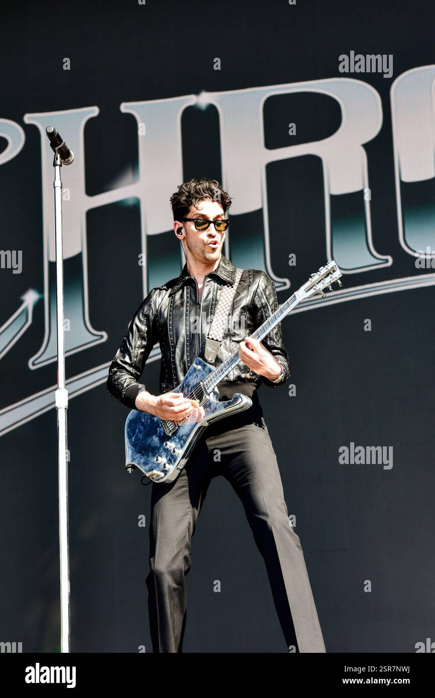 Chromeo zeitgenössischer Künstler mit alternativer Musik auf der Bühne im BottleRock in Napa, Kalifornien. Stockfoto