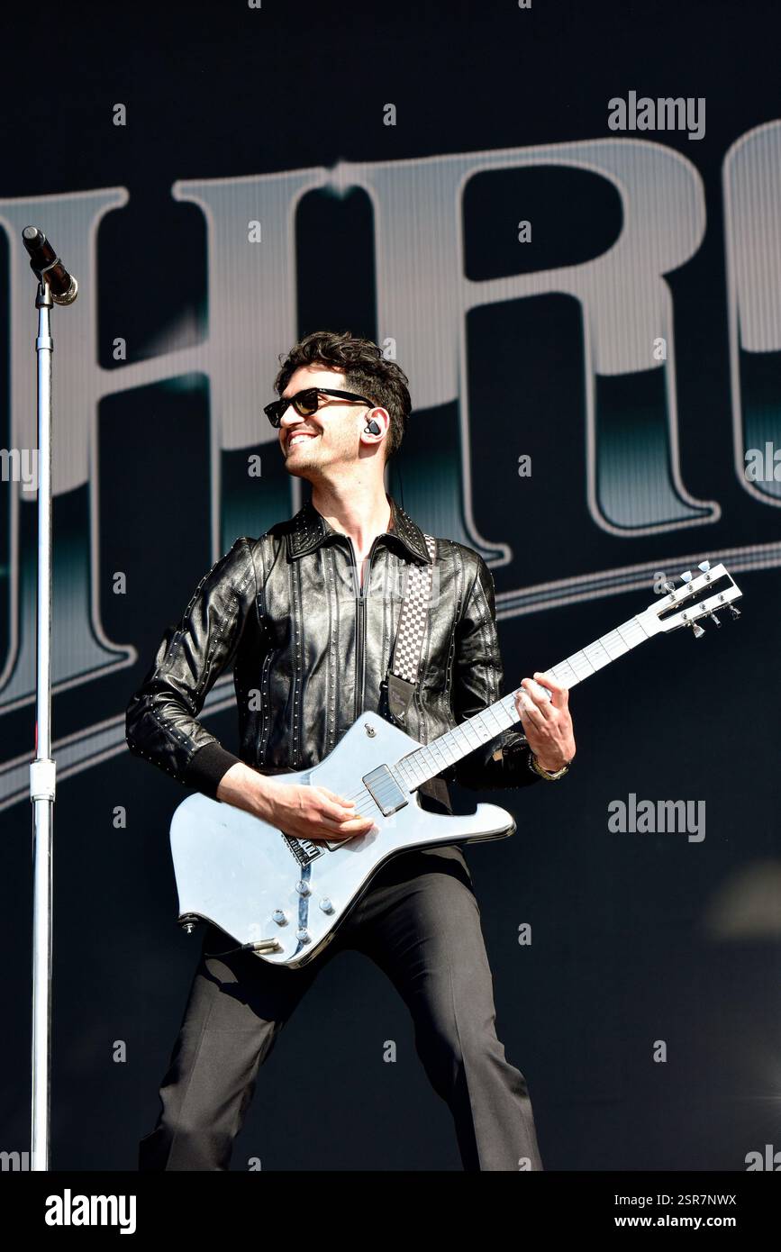 Chromeo zeitgenössischer Künstler mit alternativer Musik auf der Bühne im BottleRock in Napa, Kalifornien. Stockfoto
