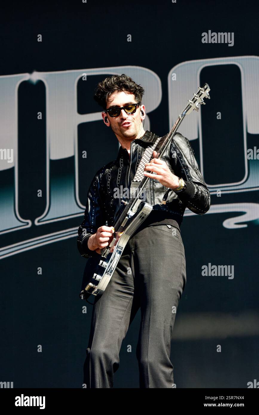 Chromeo zeitgenössischer Künstler mit alternativer Musik auf der Bühne im BottleRock in Napa, Kalifornien. Stockfoto