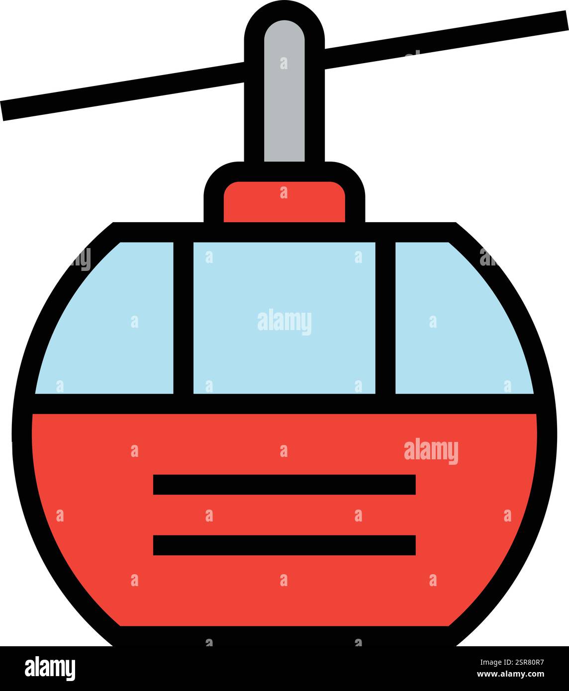 Seilbahnkabine Vektor-Symbol Design-Illustration Stock Vektor