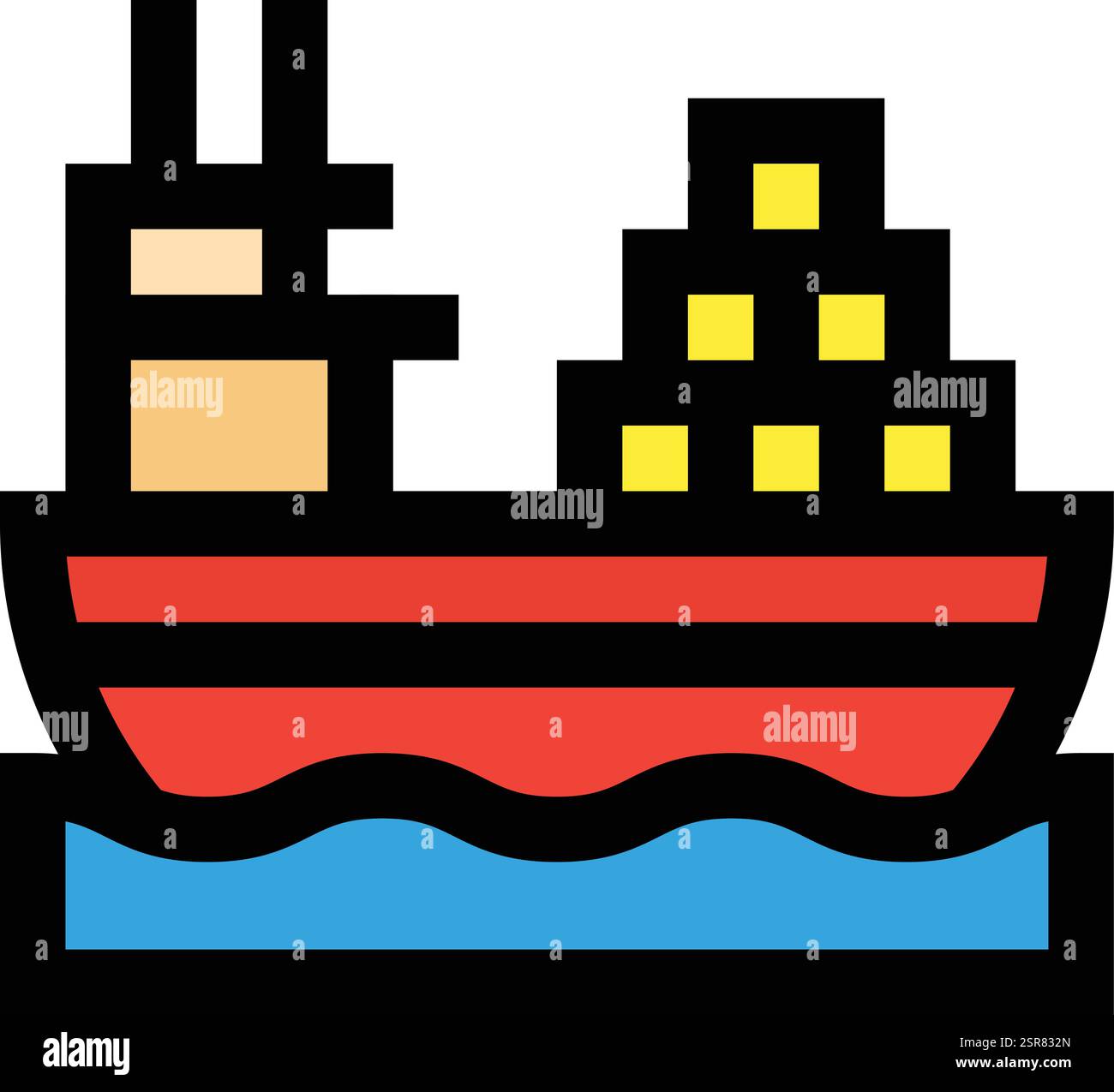 Cargo Ship Vector Icon Design Illustration Stock Vektor
