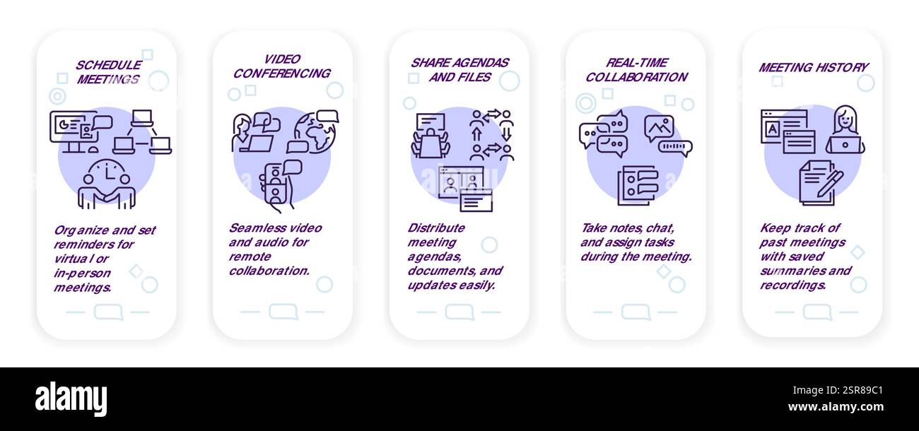Symbole der Meeting-App Stock Vektor