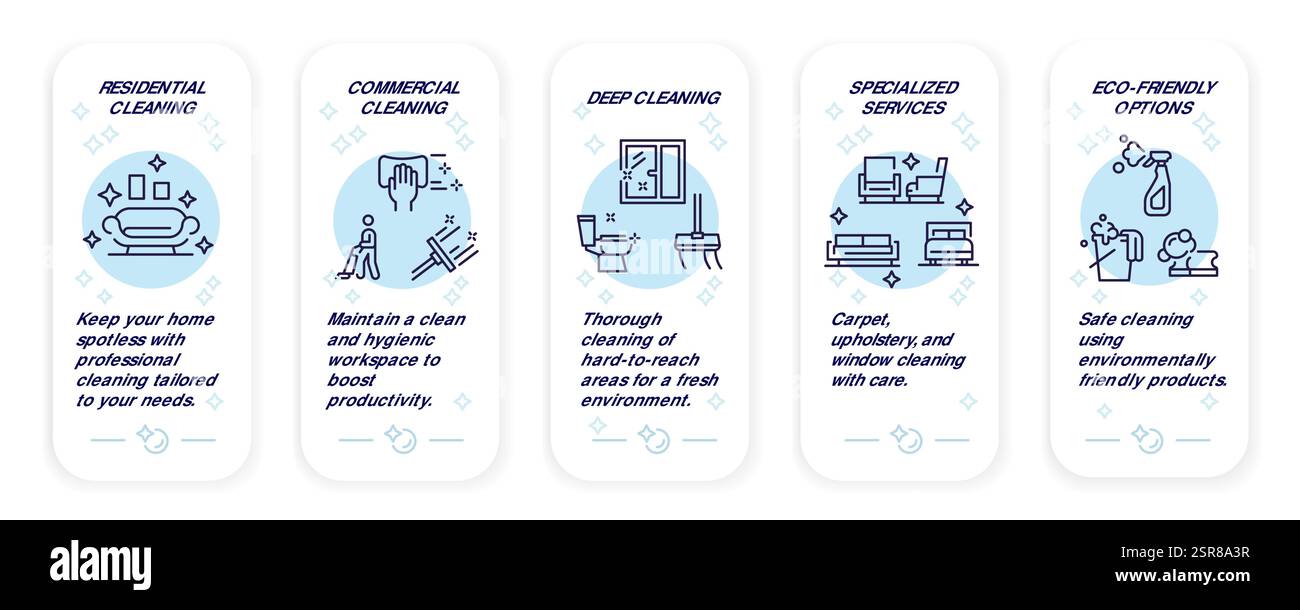 Reinigungs-Icons Set Stock Vektor