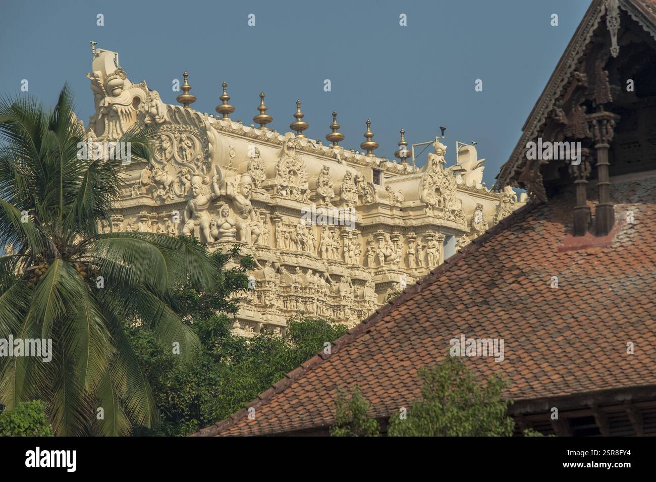 Padmanabhaswamy Temple von kuthiramalika Palace, Trivandrum, Kerala, Indien, Asien Stockfoto