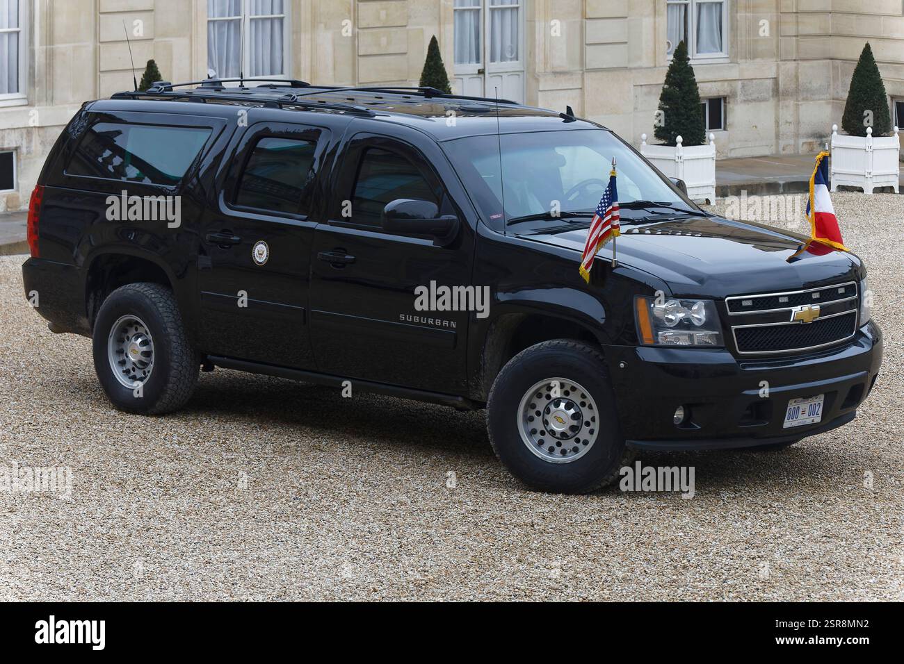 Paris, Frankreich. Februar 2025. Präsident Macron empfängt James David Vance, den Vizepräsidenten der USA, im Elysée-Palast zum Gipfel für KI. Stockfoto