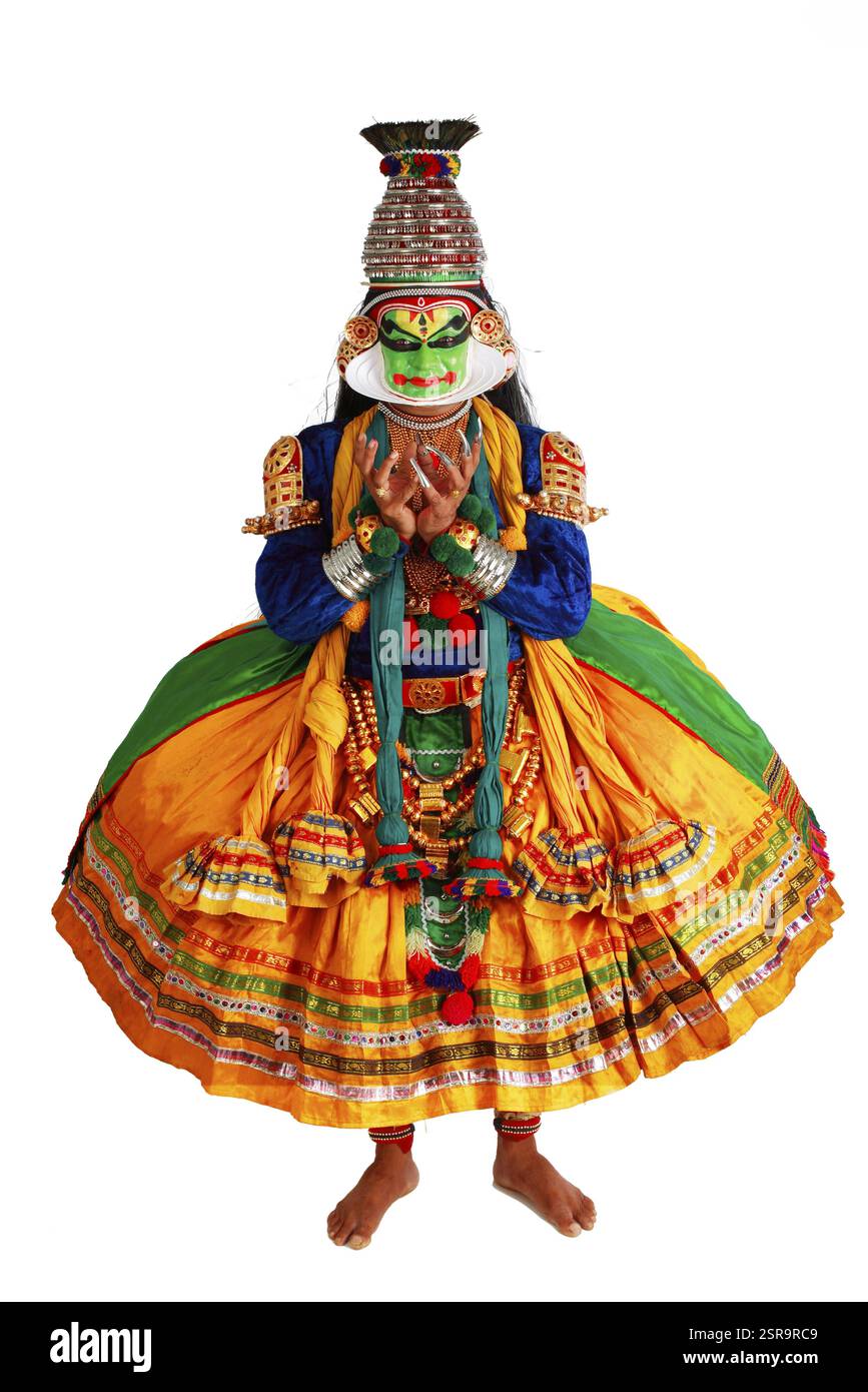 Südindische kathakali-Tänzerin, Kerala, Indien MR#761C Stockfoto