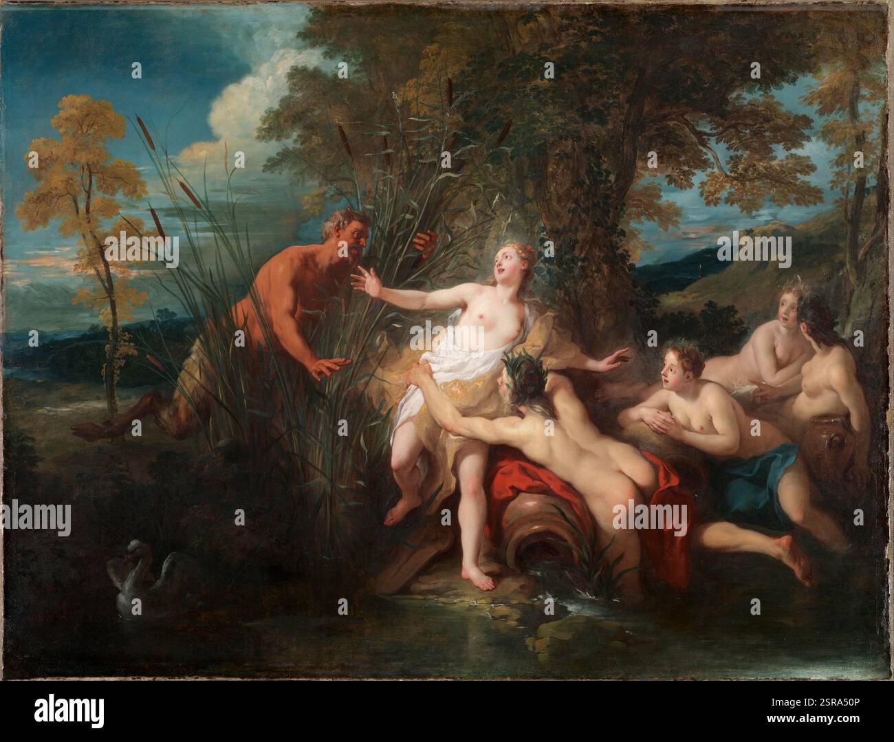 Schwenken und Syrinx. Jean Francois de Troy. 1720. Stockfoto