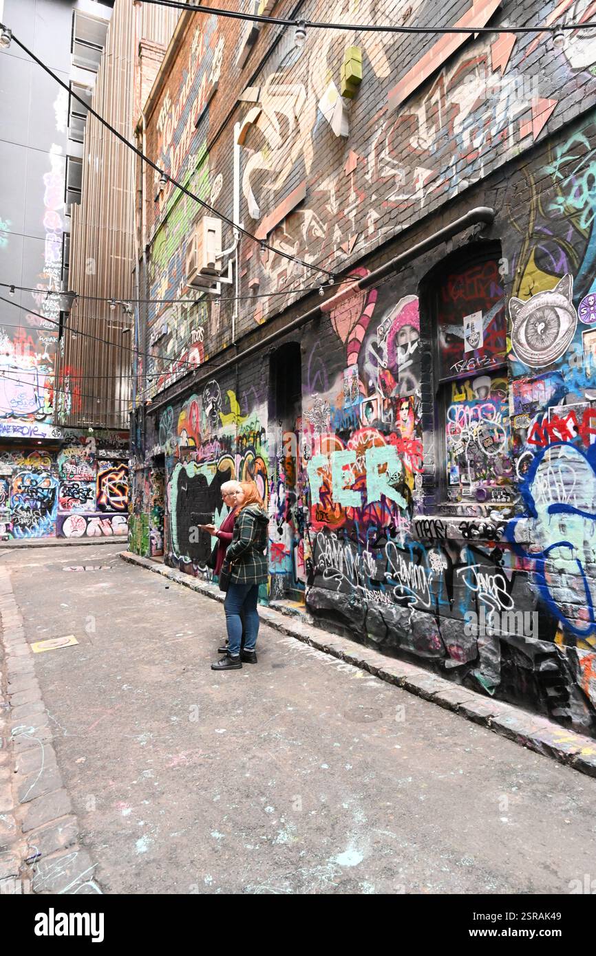Hosier Lane, Street Art und Graffiti. Melbourne CBD, Victoria, Australien Stockfoto