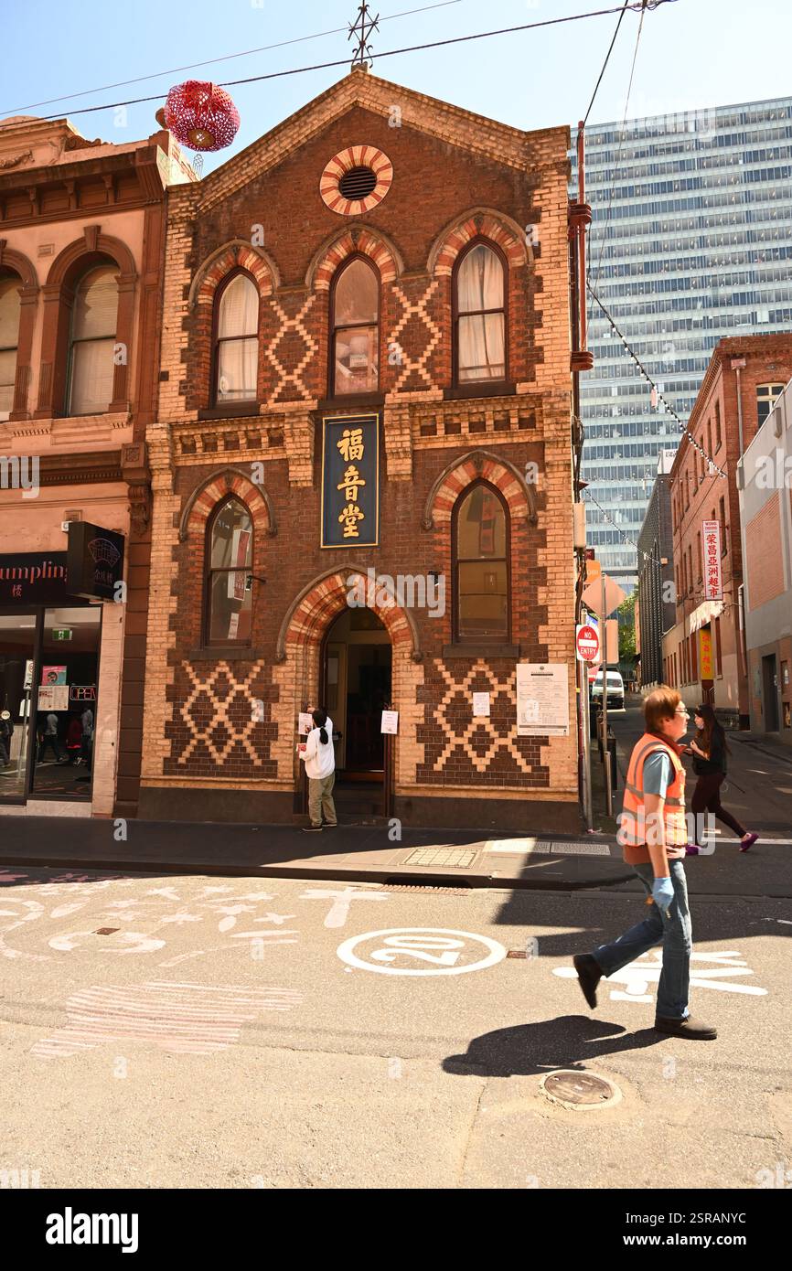 Chinese Gospel Hall (Uniting Church) Little bourke Street Chinatown Melbourne Stockfoto