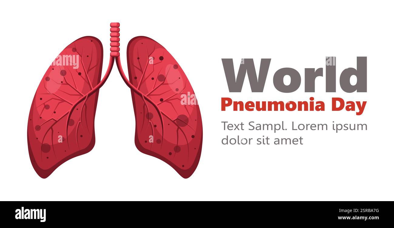 Welttag Der Pneumonie. Wird jährlich am 12. November gefeiert. Die menschliche Lunge ist ein lebenswichtiges Organ der Atmungsorgane. Anatomie, Medizin und Gesundheitswesen Stockfoto