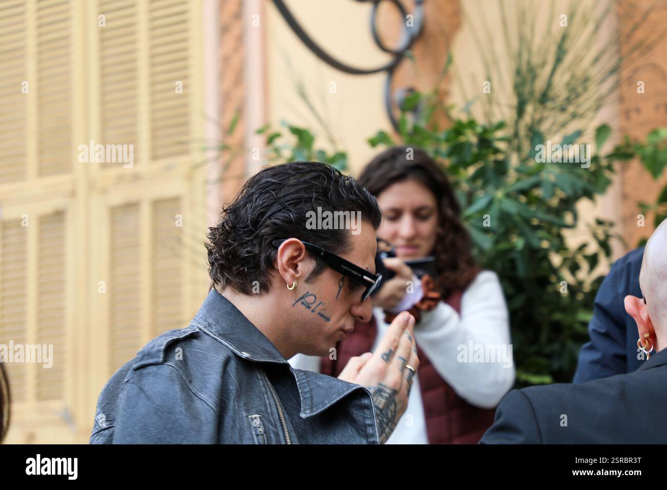 SANREMO, SANREMO, Italien, 13. Februar 2025, achille lauro Gäste der Villa Nobel in Sanremo während der VILLA NOBEL - SANREMO 2025 - GLI OSPITI DEL 13/02 - Stockfoto