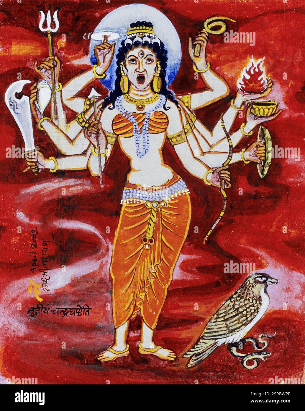 Malerei der hinduistischen Göttin von Dr. Laxmi Narayan Pachori, Indien, Asien Stockfoto