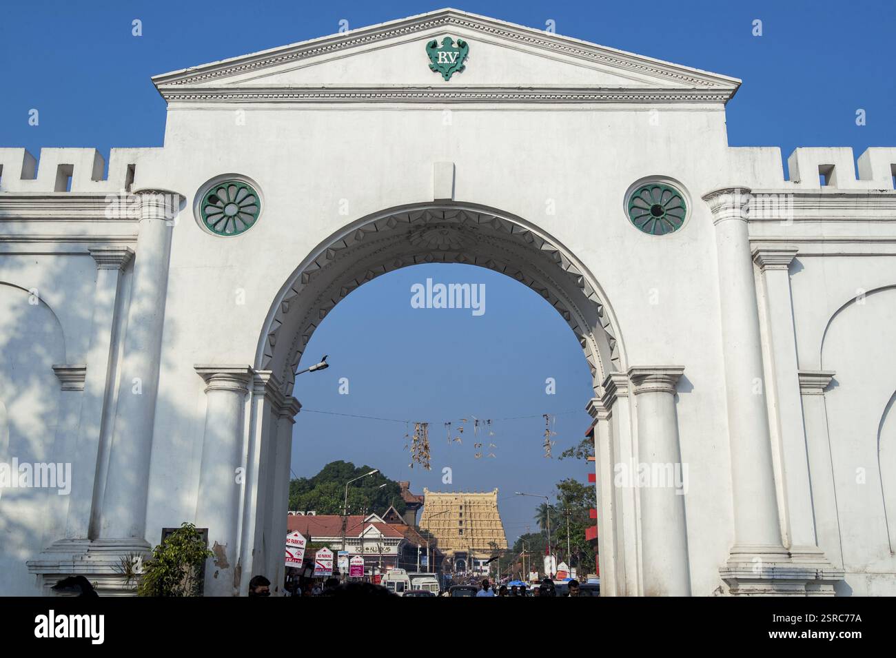 Eingang zum Padmanabhaswamy Tempel, thiruvananthapuram, kerala, Indien, Asien Stockfoto