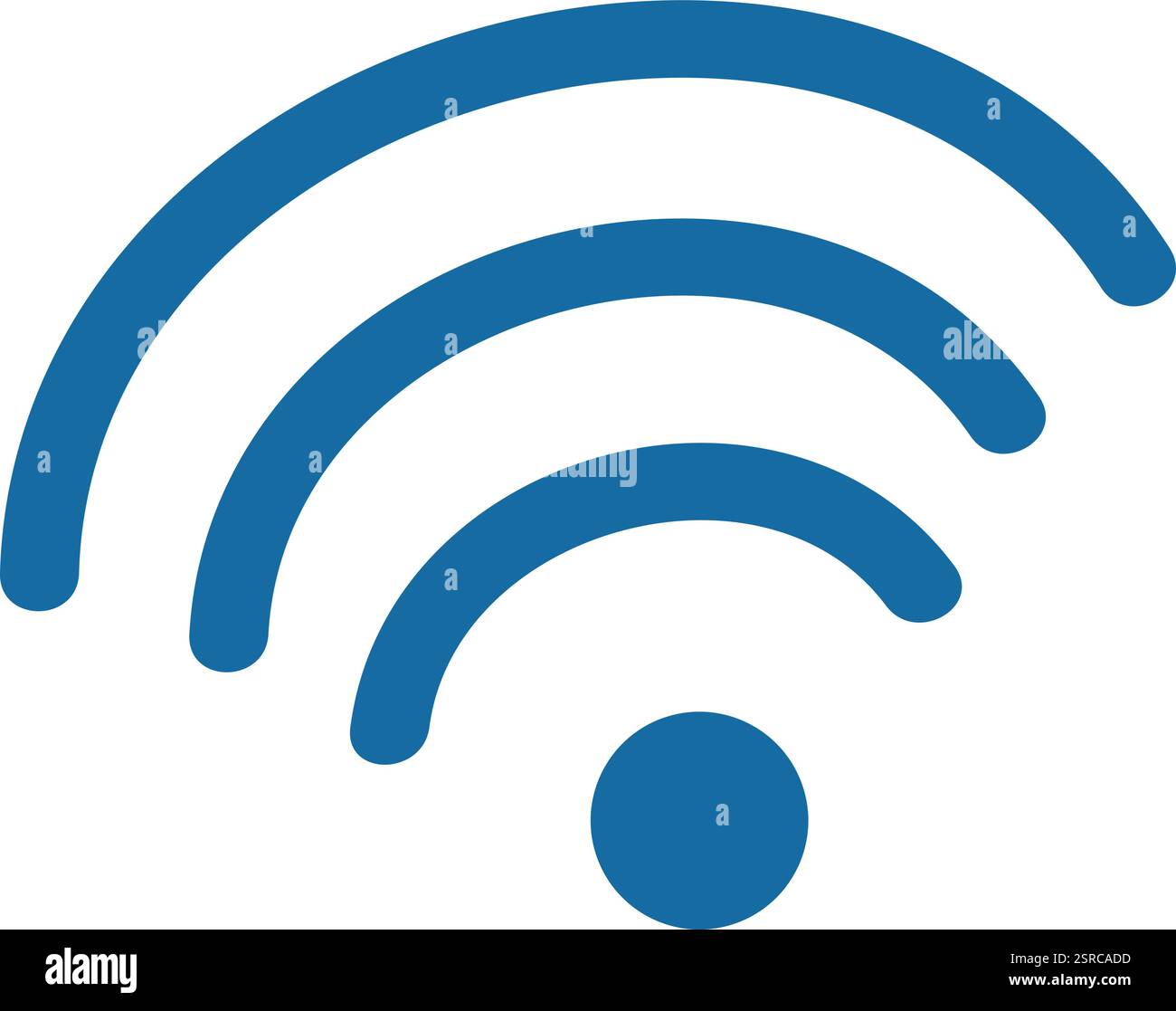 WLAN-Symbol, das die Internetverfügbarkeit und die hohe Verbindungsqualität repräsentiert und das Wesen der drahtlosen Kommunikation und des nahtlosen Netzwerkzugangs in moderner Technologie veranschaulicht Stock Vektor