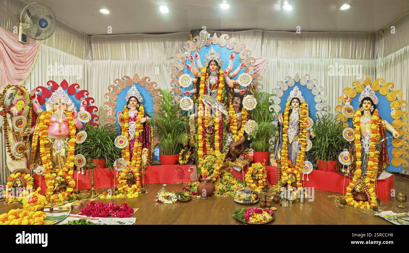 Durga Pandal, kalyan, Thane, Maharashtra, Indien, Asien Stockfoto