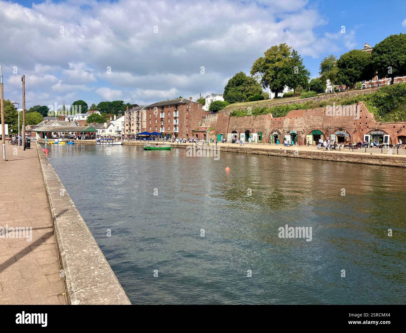 Historischer Exeter Quay und Fluss exe Stockfoto