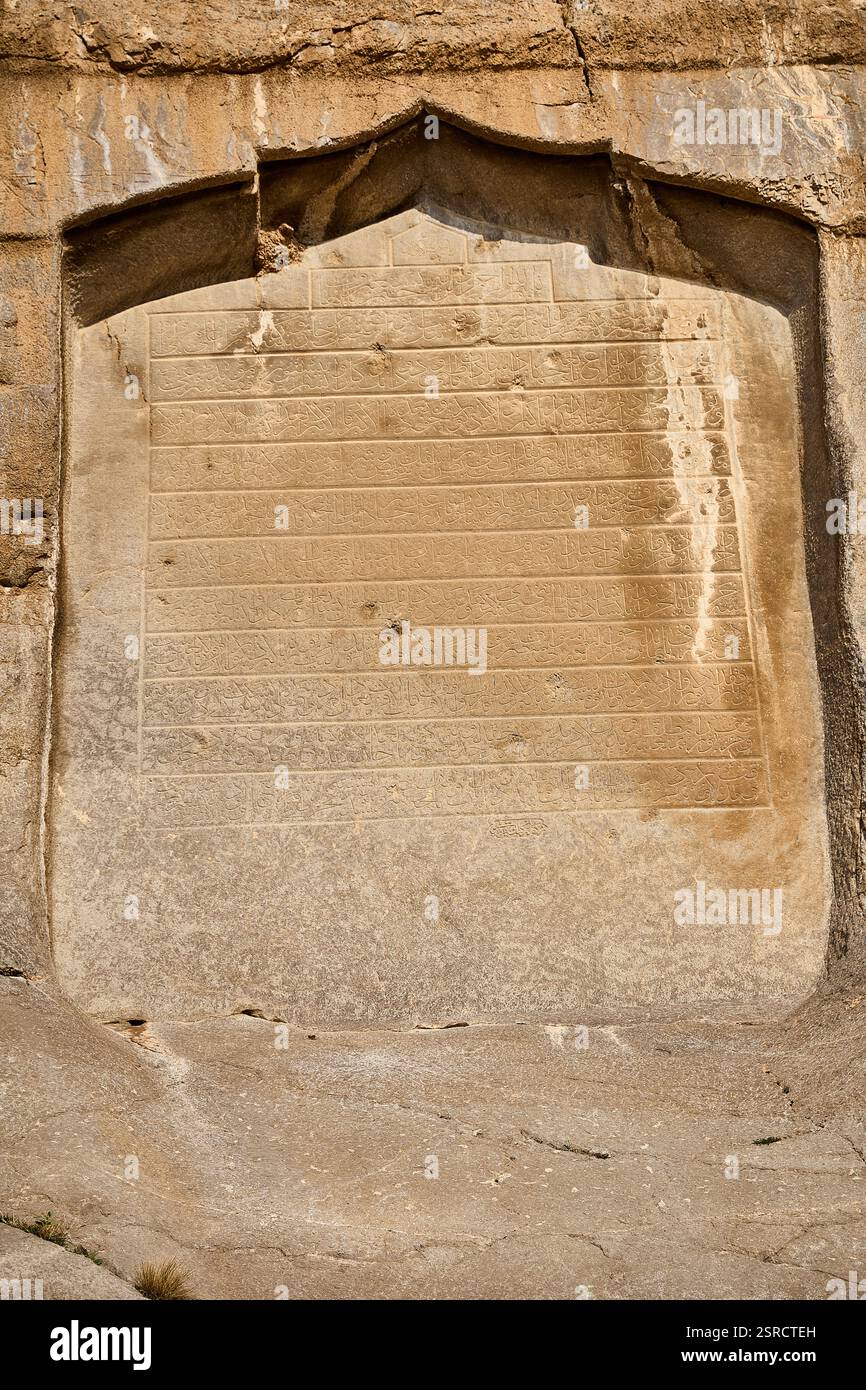 Alte Inschrift in Bisotun, Iran Stockfoto