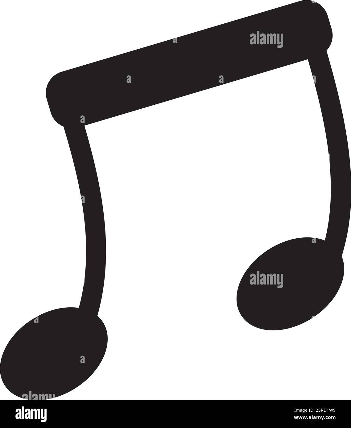 Einfache schwarze 16. Notennote, die musikalischen Rhythmus, Melodie und Klangkunst symbolisiert, perfekt für musikbezogene Designs und Lehrmaterialien Stock Vektor