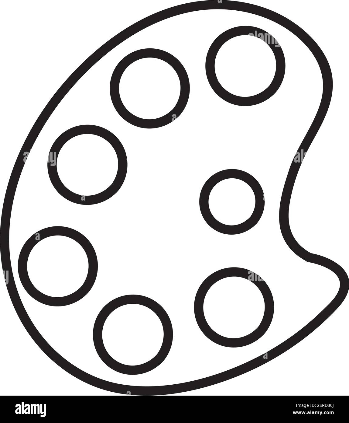 Klassische Künstlerpalette mit einer lebendigen Farbpalette, einladendem kreativem Ausdruck und aufregendem Mischprozess von Farbtönen für eine inspirierende Malerei Stock Vektor