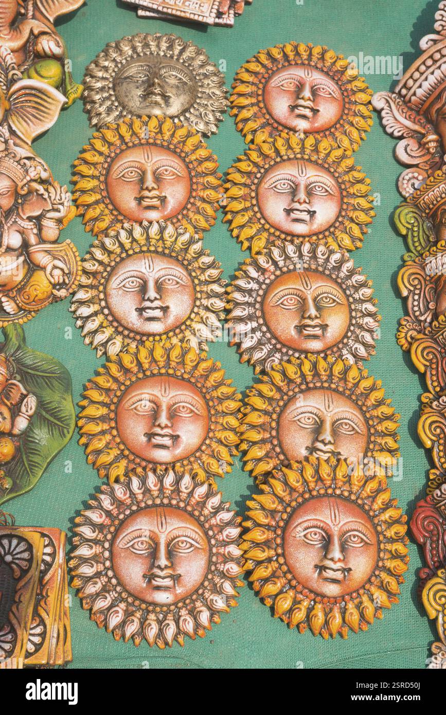 Sun God Wandbehänge dekoratives Element, für verkaufen, Thane, Maharashtra, Indien, Asien Stockfoto