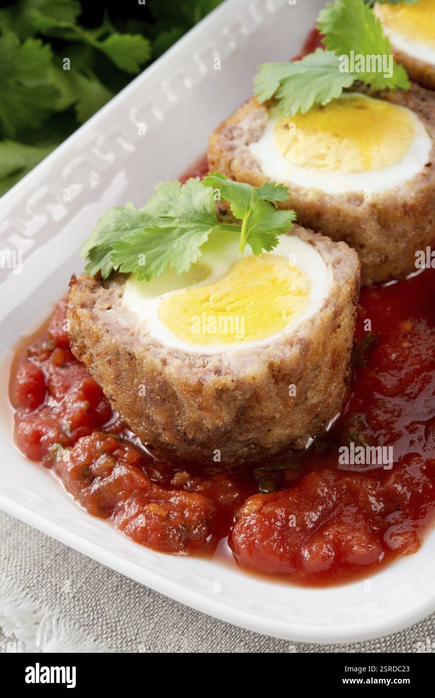 Eier auf Schottisch Stockfoto
