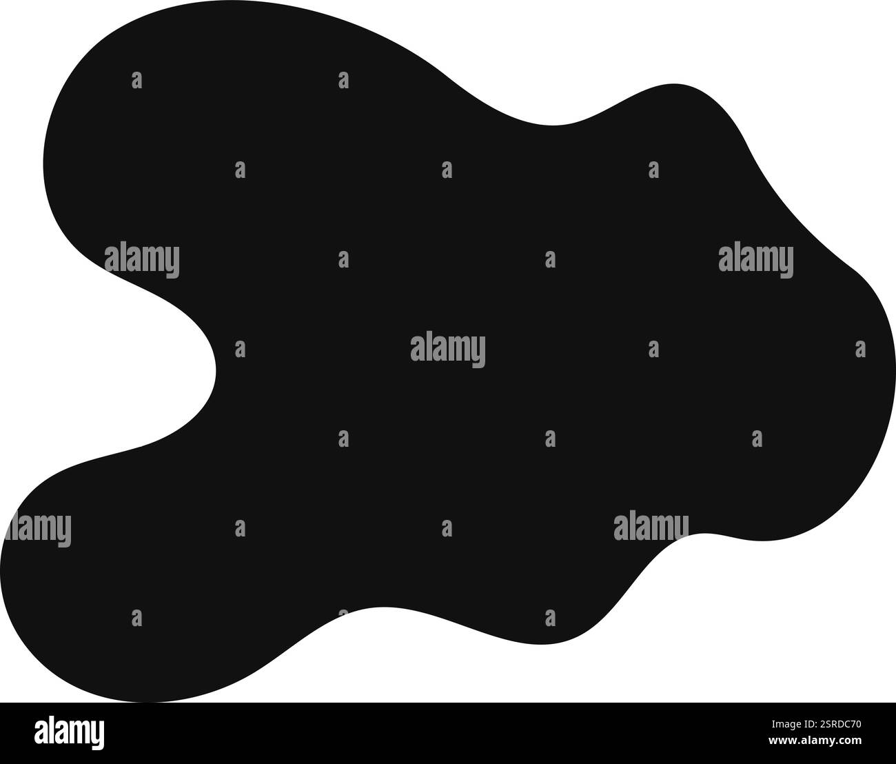 Schwarze organische Form mit glatten Kanten, isoliert vor weißem Hintergrund, erzeugt ein Gefühl von Fließfähigkeit und dynamischer Bewegung und unterstreicht gleichzeitig die Ästhetik des modernen Designs Stock Vektor