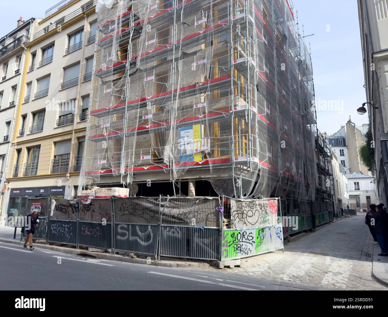 Renovierungsprojekt zur Umgestaltung der Stadtlandschaft in Paris Stockfoto