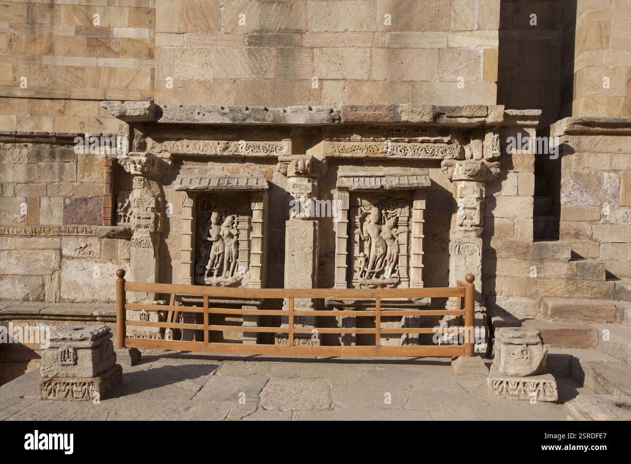 Skulpturen auf Rani Ki Vav, Patan, Gujarat, Indien, Asien Stockfoto