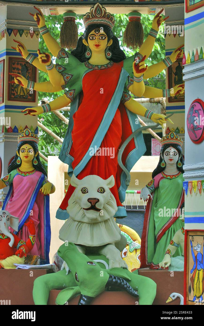 Durga Puja, Göttin Statue, Kalkutta, Westbengalen, Indien, Asien Stockfoto