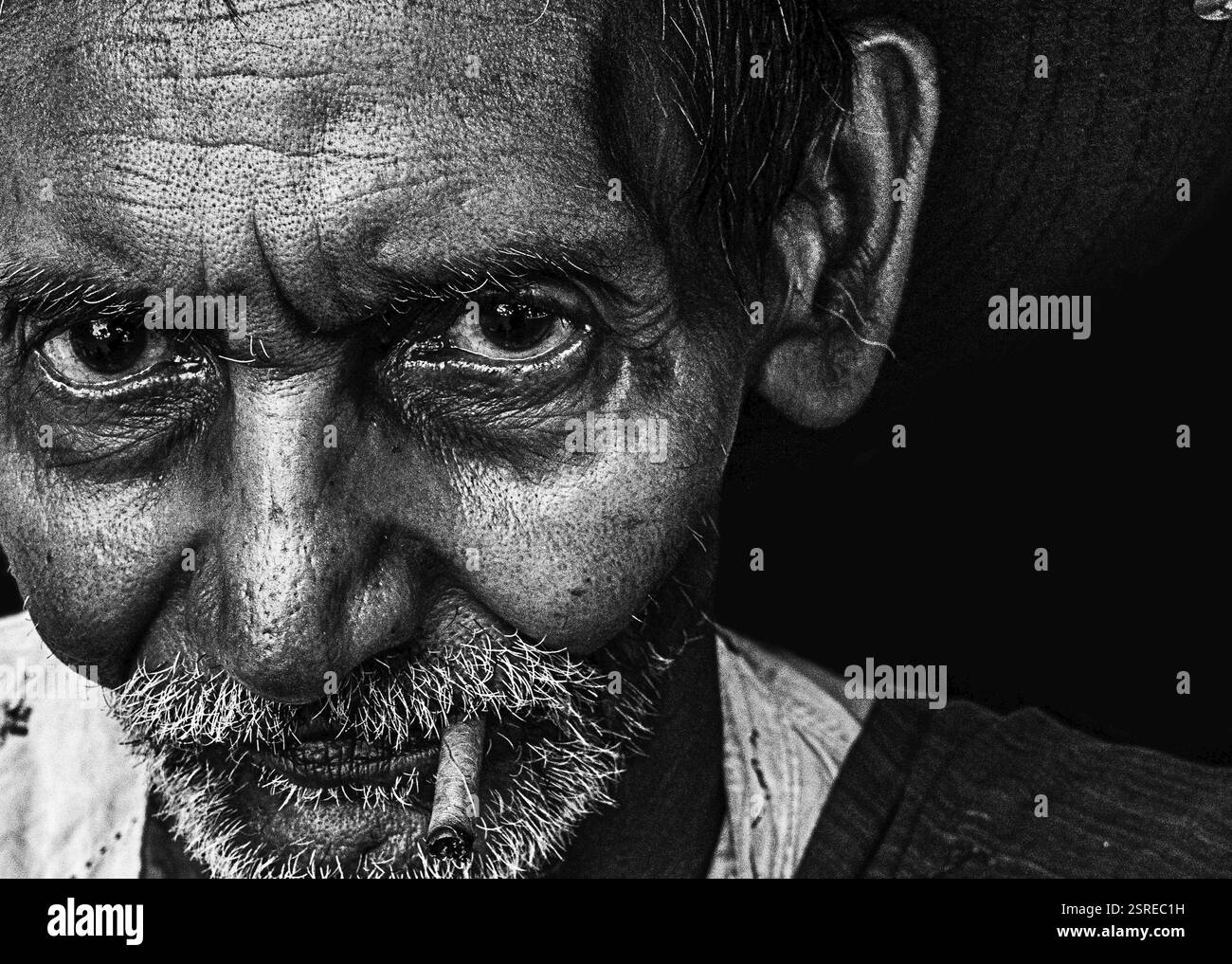 Portrait von rikscha Abzieher in Kolkata, West Bengal, Indien, Asien Stockfoto