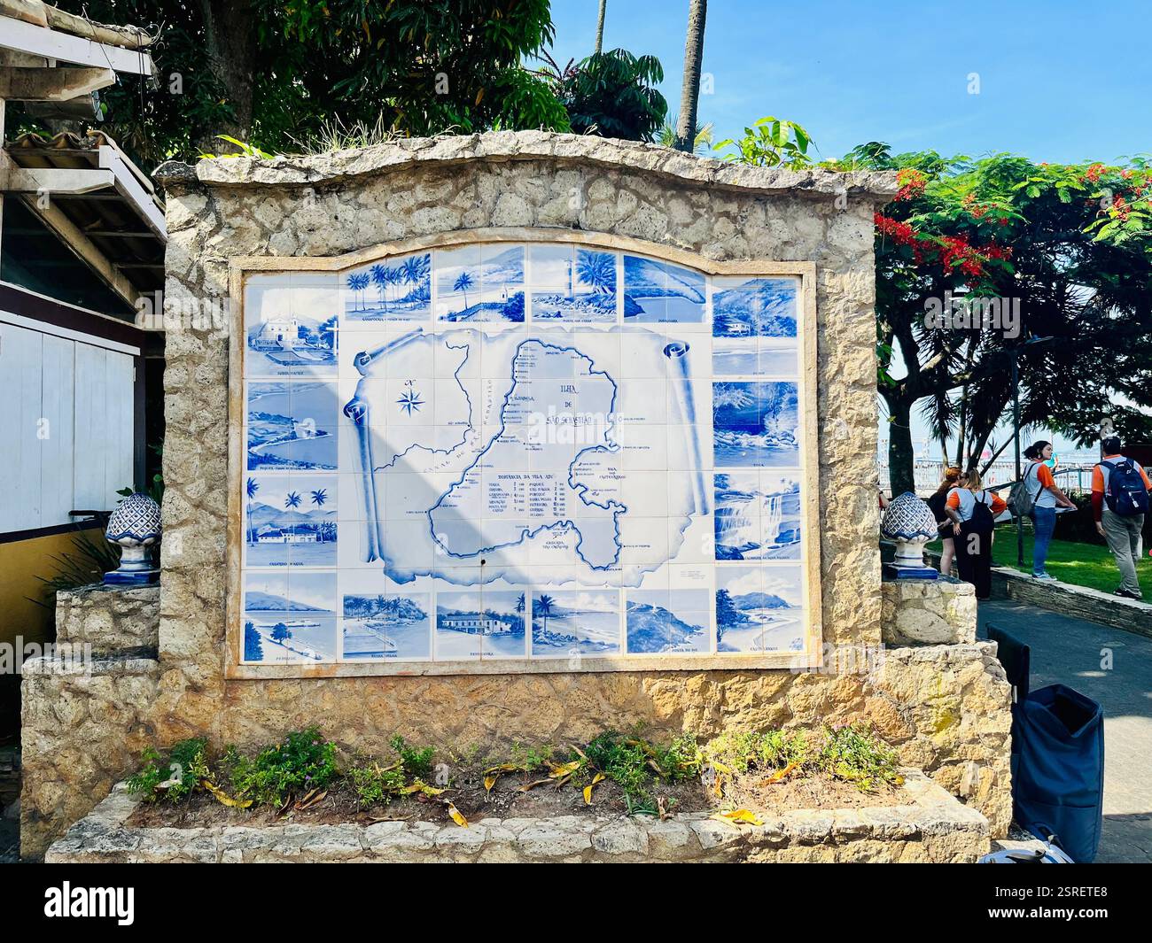 Ilhabela Reisekarte - Smartphone-aufgenommenes Stockfoto
