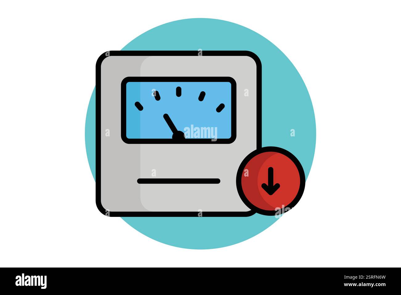 Symbol für Gewichtsverlust. Farbiger Umrissstil. Symbol für Fitnessstudio und Fitness Stock Vektor