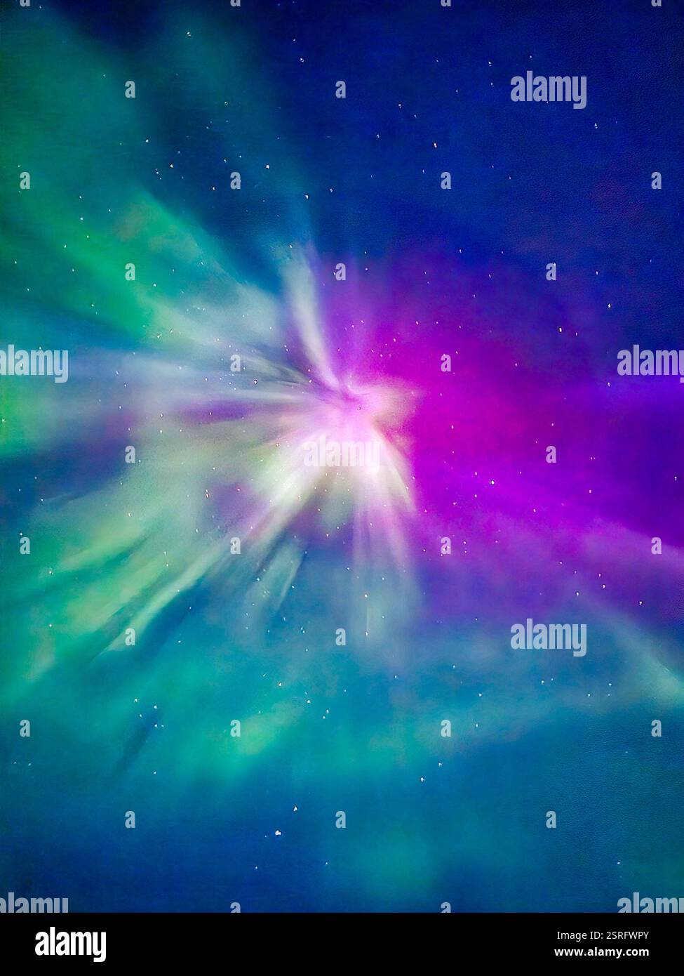 aurora borealis, auroras, Nordlichter darüber - Smartphone-aufgenommenes Stockfoto