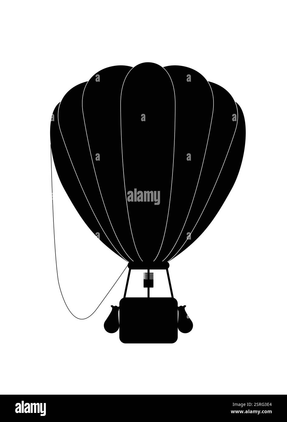 Heißluftballon mit Landschaftsillustrator NICHT IA Stock Vektor