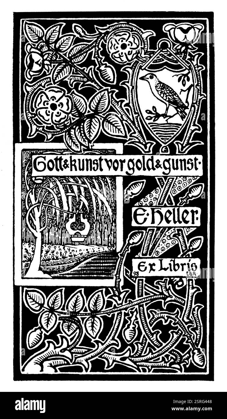 1898 deutschsprachiges Heft für E. Heller entworfen von Ernest Bengough Ricketts Stockfoto