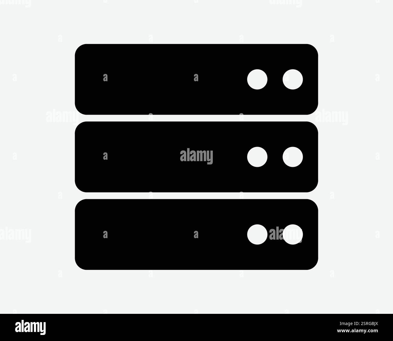 Festplatte Server Data Center Storage Archiv Memory Stick CPU Computertechnologie Tech Schwarz weiß Symbol Symbol Symbol Grafik Illustration Vektor Stock Vektor