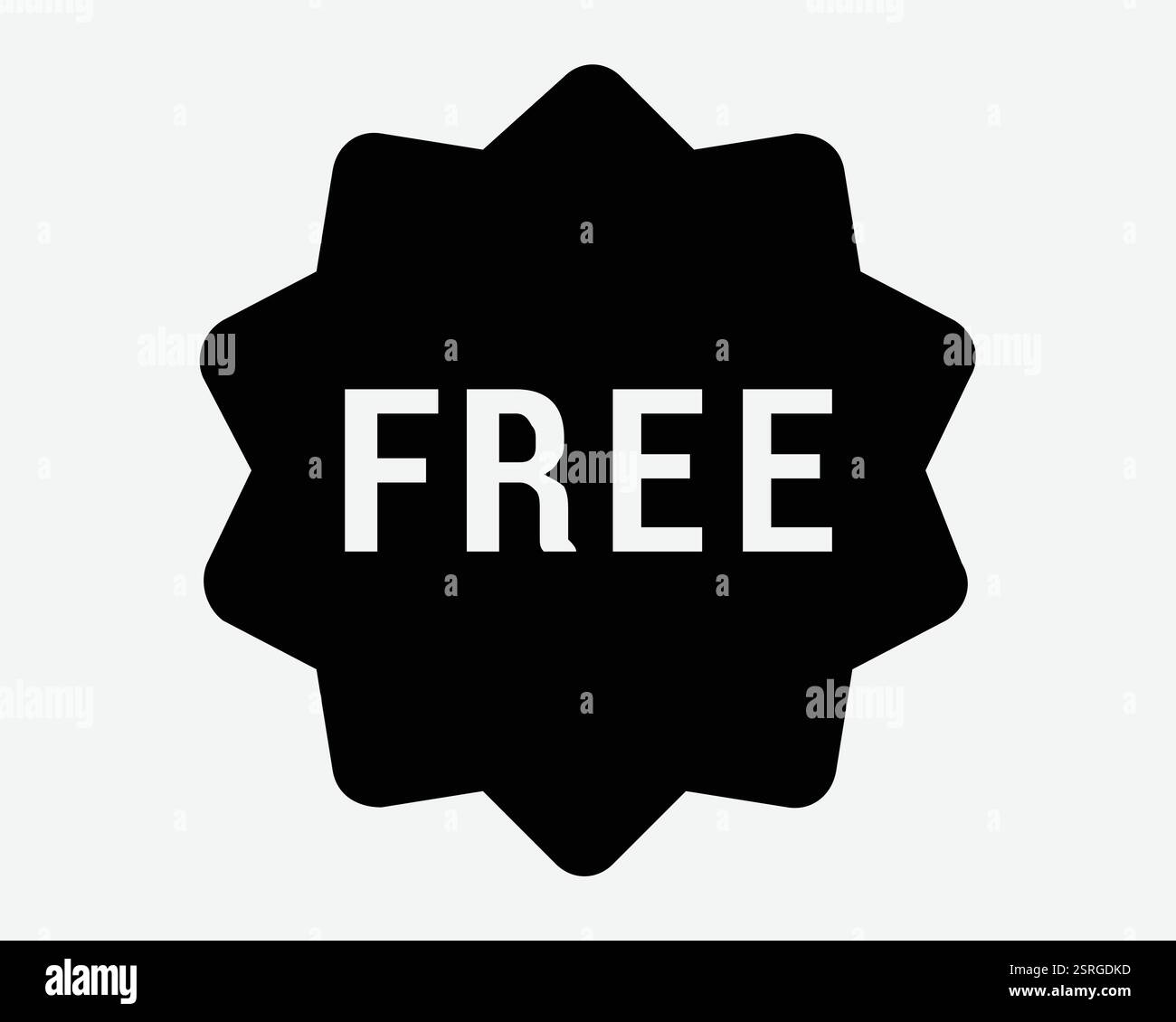 Free Tag Label Aufkleber Verkauf Werbeaktion Promo Shopping Freebie Ads Werbeanzeige Seite Schwarz Weiß Symbol Symbol Grafik Illustration Vektor Stock Vektor