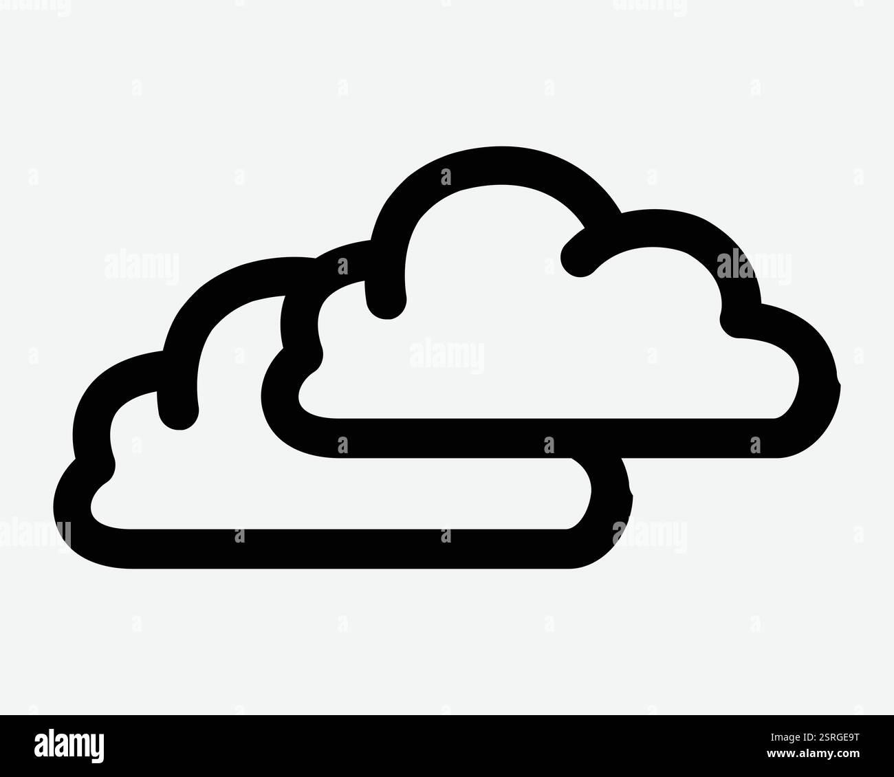 Wolkenumriss Wolkenumriss Wolkenform Wetter Himmel Wolken Natürliche Natur Nebel Nebel Nebel Smog Symbol Schwarz Weiß Symbol Zeichen Grafik Illustration Vektor Stock Vektor