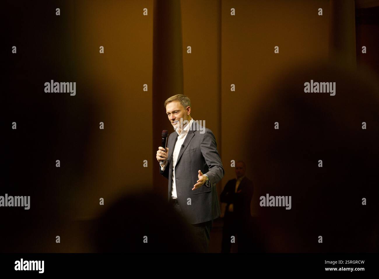 Frankfurt am Main, Westdeutschland. Februar 2025. Christian Lindner (Kanzler Kandidat für FDP) nimmt an einer Veranstaltung im Palmengarten Teil. Stockfoto