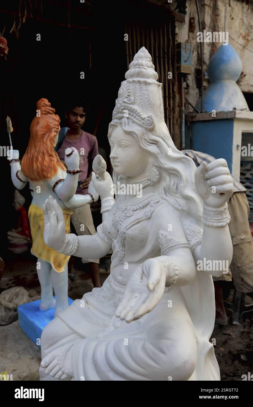 Göttinnenstatue am Kumar tully Potter Lane, Kolkata, Westbengalen, Indien, Asien Stockfoto
