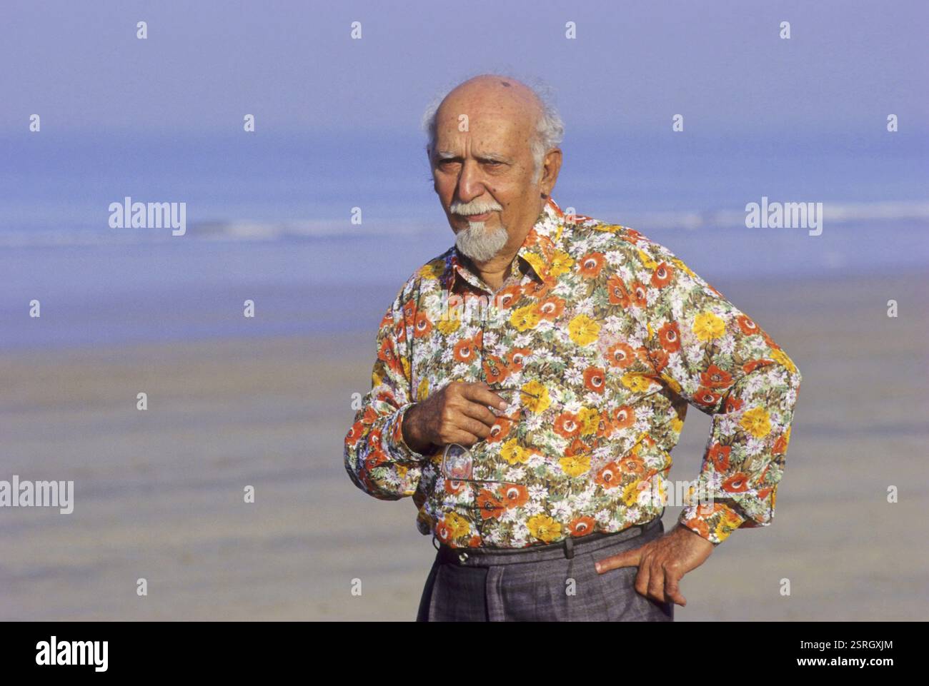 Indische alte glatzköpfige Mann Stockfoto