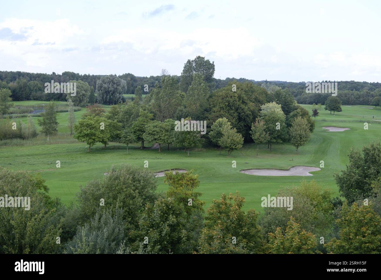 Weitläufiger Golfplatz mit Bäumen und Grünflächen, Bad zwischenahn, Niederschsen, deutschland Stockfoto